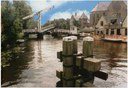 Korte brug gezien vanuit De Driemond. Re. De Oude Smids op de achtergrond de R.K. Kerk en brugwachtershokje.   Datum opname: 1970